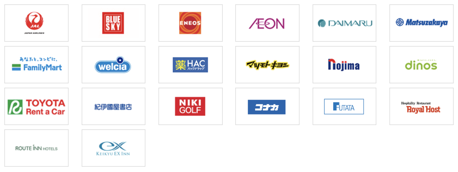 JALカード特約店の加盟店のロゴ