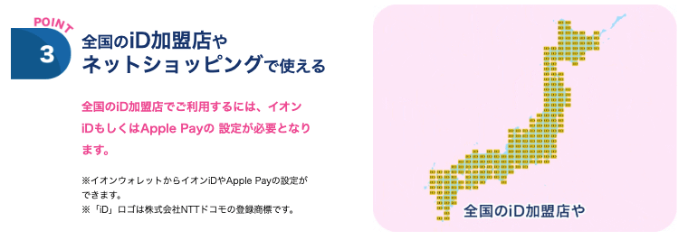 イオンウォレットの即日発行なら全国のiD加盟店やネットショッピングで使える