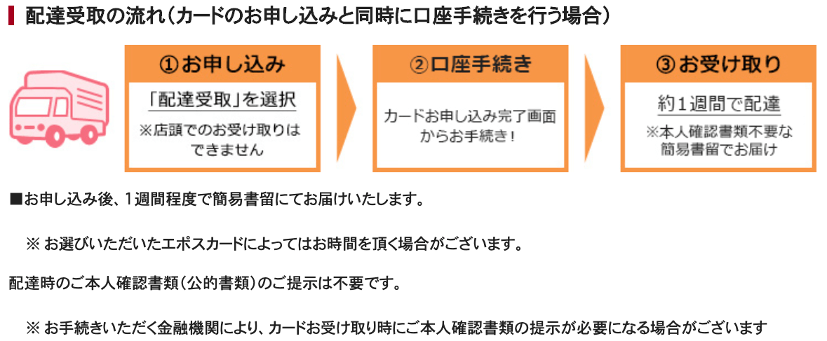 エポスカードを配達受取で受け取る