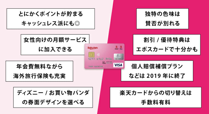 楽天pink ピンク カードとは 楽天カードとの違いを比較 メリット デメリットも解説